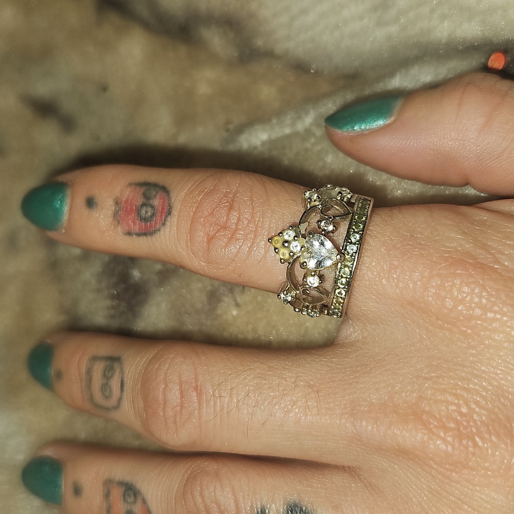Princess crystal gemstone ring